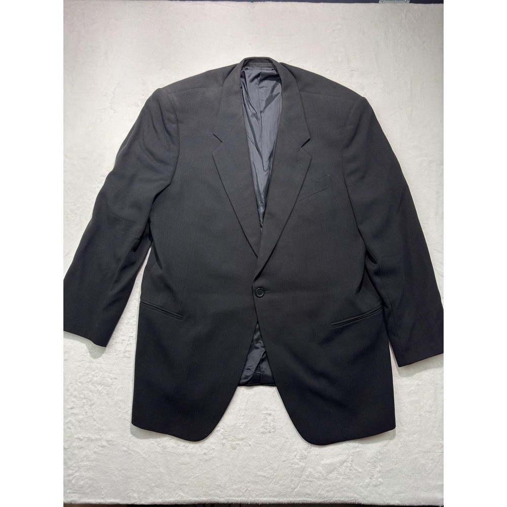Giorgio Armani Suit Jacket Mens 46 Gray Herringbone Wool Tweed Neiman Marcus